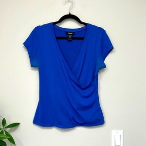 Vintage Y2K Express Cobalt Blue Surplice V-neck Going Out Top